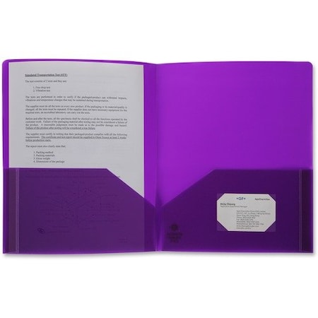 Business Source FOLDER, 2-POCKET, POLY, PURPLE BSN20879